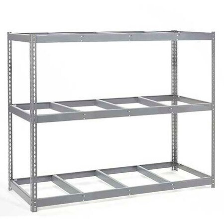 Wide Span Rack 96Wx36Dx84H, 3 Shelves No Deck 1100 Lb Cap. Per Level, Gray